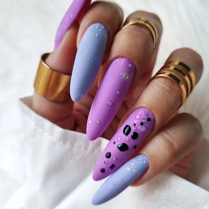 Violet Matte Graduation Nails