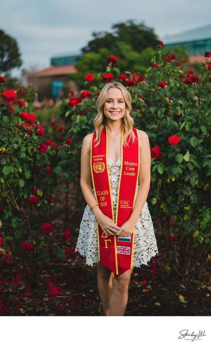 Rose Garden Graduation Portrait at USC Rose Garden Graduation Portrait at USC