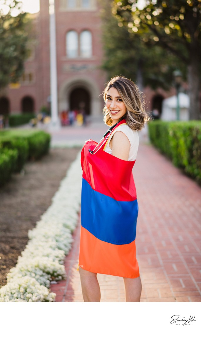 USC Physician Assistant Graduate With Armenian Flag USC Physician Assistant Graduate With Armenian Flag